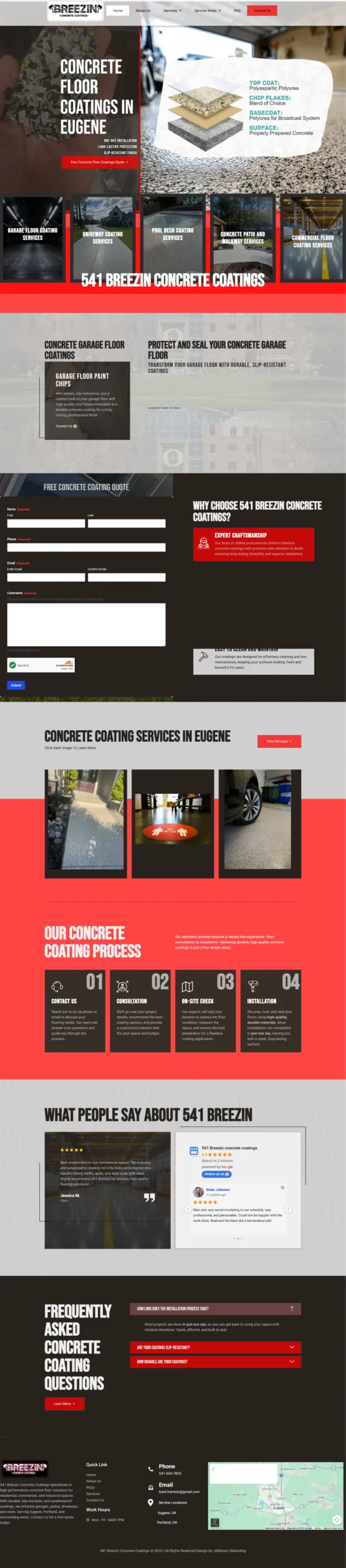 Full-page screenshot of the 541breezin.com website