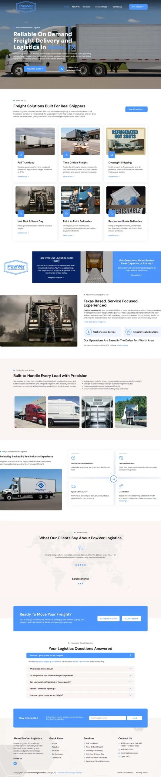 Full-page screenshot of the powver.com website