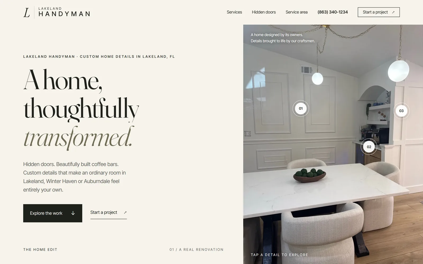 Lakeland Handyman home page on a desktop, captured October 18, 2026