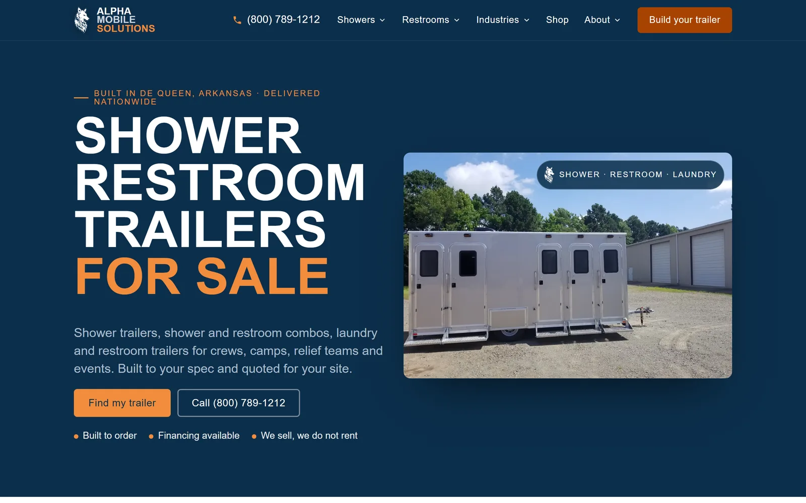 Alpha Mobile Solutions home page on a desktop, captured October 18, 2026